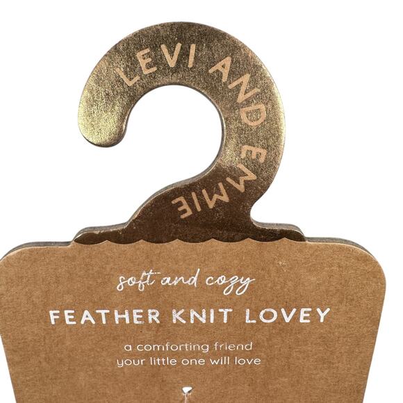 Levi and Emmie Feather Knit Lovey Pink Bunny Rabbit Security Baby Blanket Soft - Picture 5 of 8